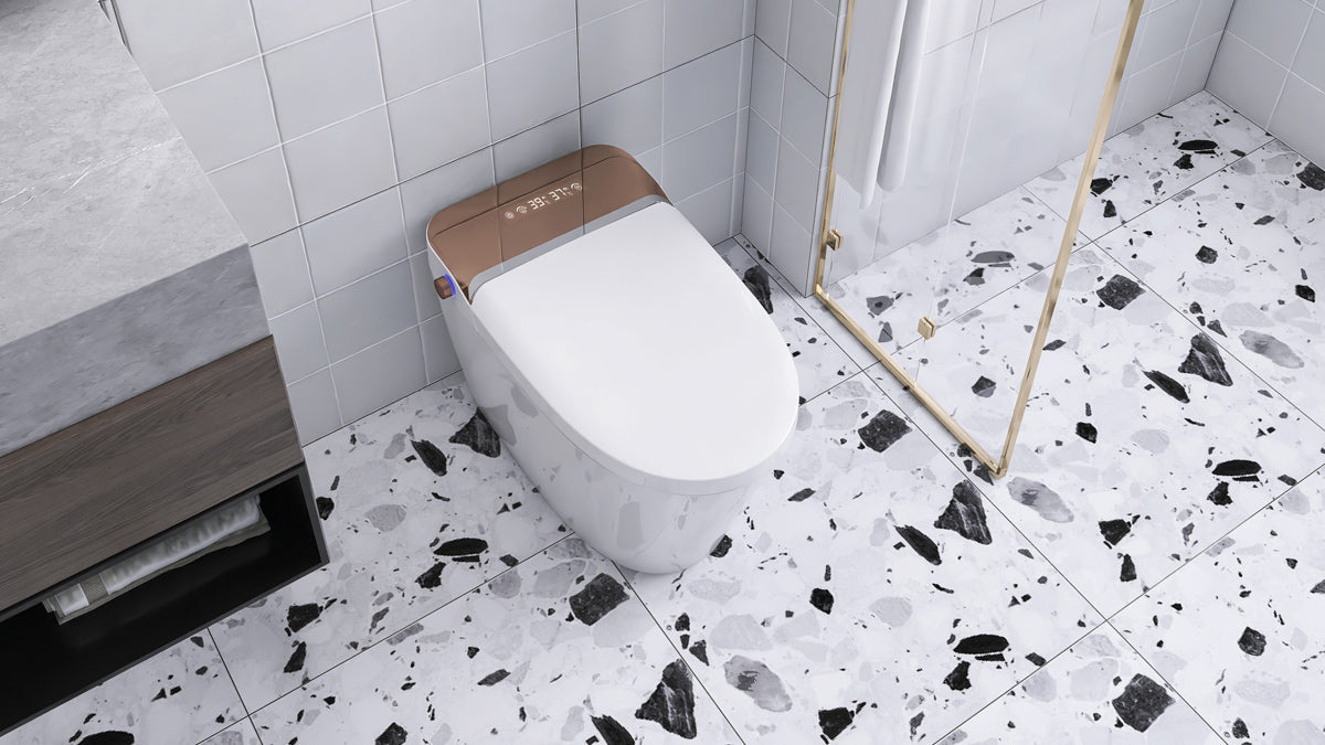 The T2 Smart Toilet features Built-in urinalysis that monitors three key health markers: urine protein, occult blood, and uric acid