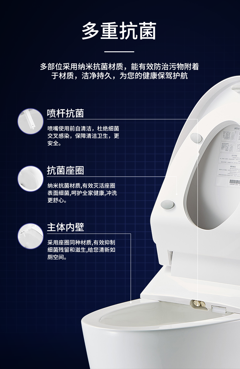 HK76  smart bidet toilet with  super Treating constipation