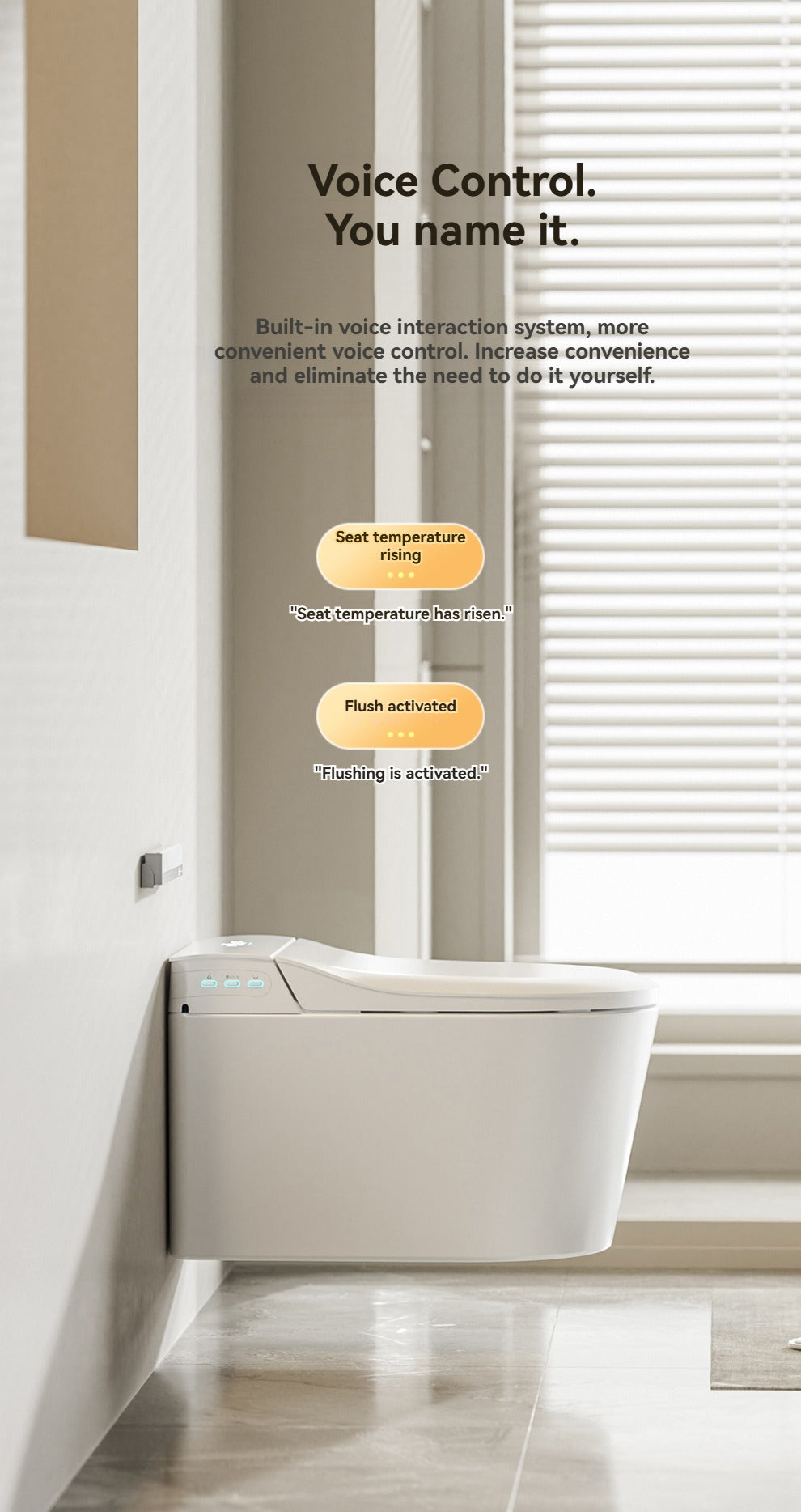 604Wall-mounted smart bidet toilet heated seat 58cm with automatic flap for small household toilet