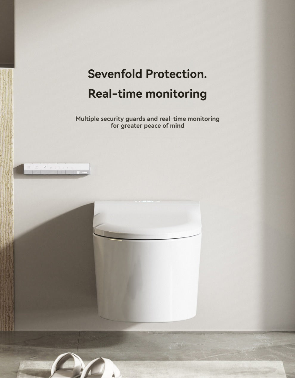 604Wall-mounted smart bidet toilet heated seat 58cm with automatic flap for small household toilet