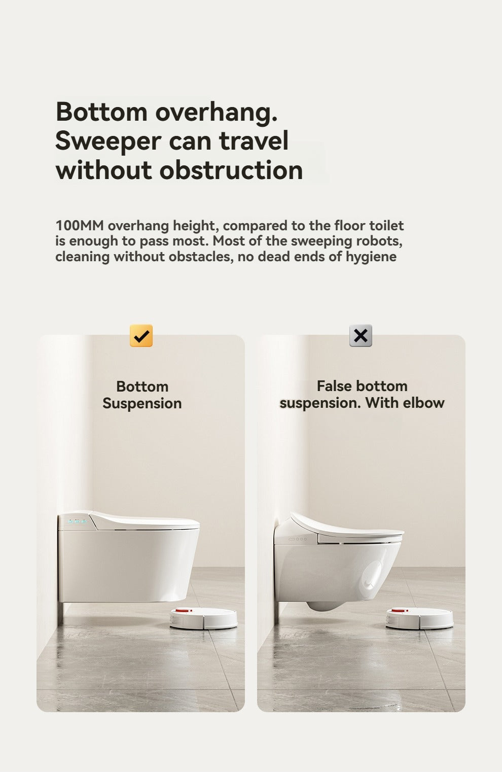 604Wall-mounted smart bidet toilet heated seat 58cm with automatic flap for small household toilet