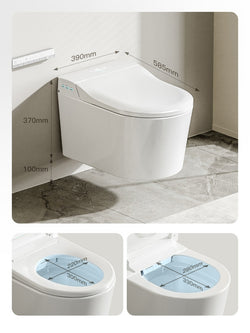 Collection of 604Wall-mounted smart bidet toilet heated seat 58cm with automatic flap for small household toilet in a gallery layout