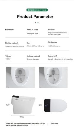 Collection of JA-1001 smart bidet toilet North America/Australia in a gallery layout