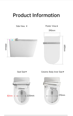 Collection of JA-1010 smart bidet toilet North America/Australia in a gallery layout