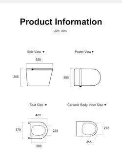 Collection of JA-1002 smart bidet toilet North America/Australia in a gallery layout