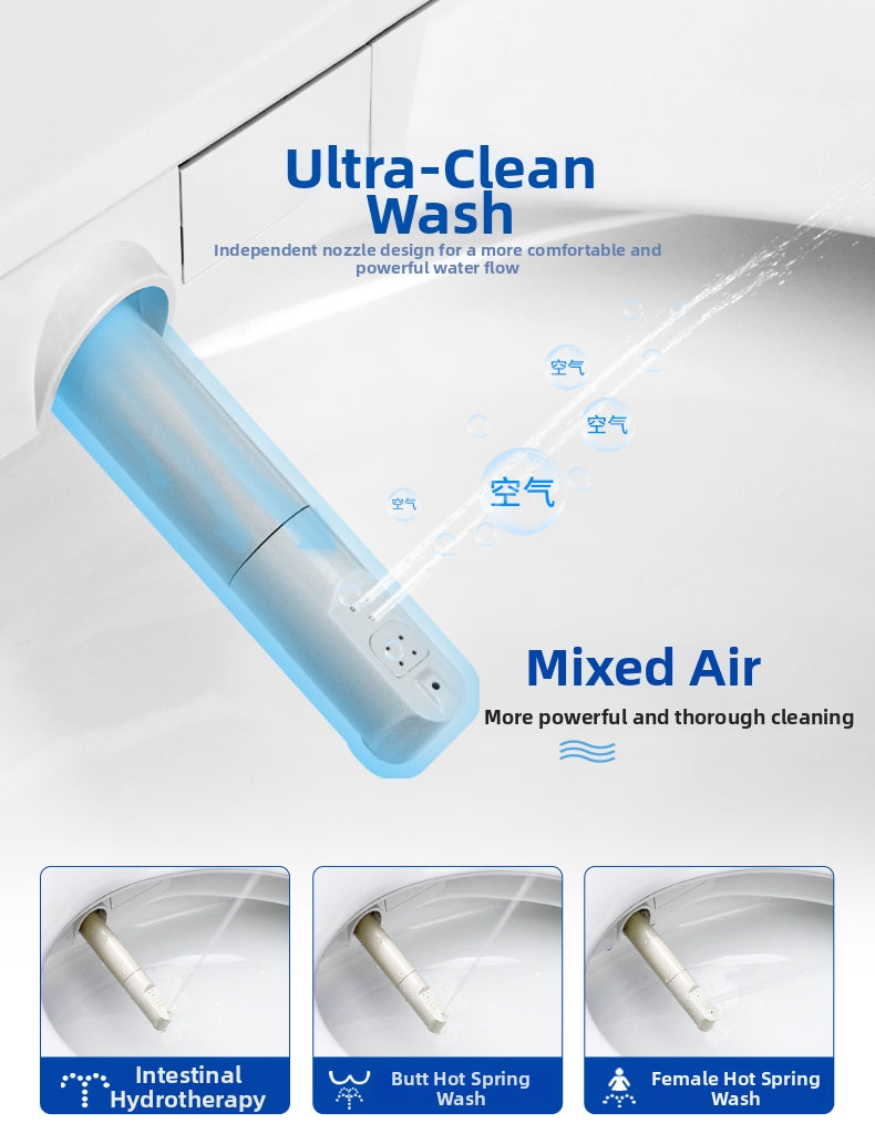 the 828 square enema smart bidet toilet uses air-infused water technology to provide a cleaner wash and a much softer, more comfortable experience.