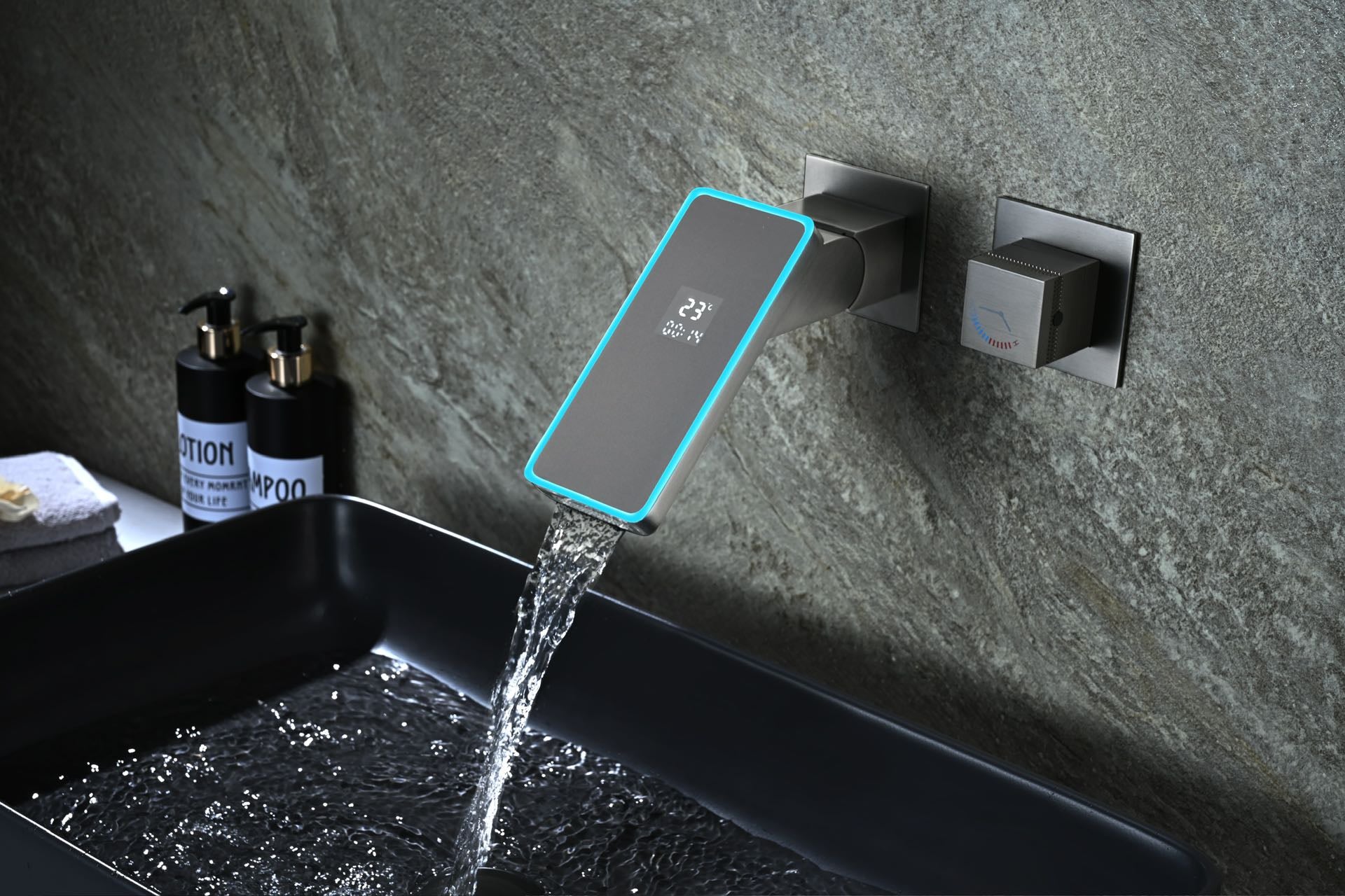 Wall-mounted bathroom faucet