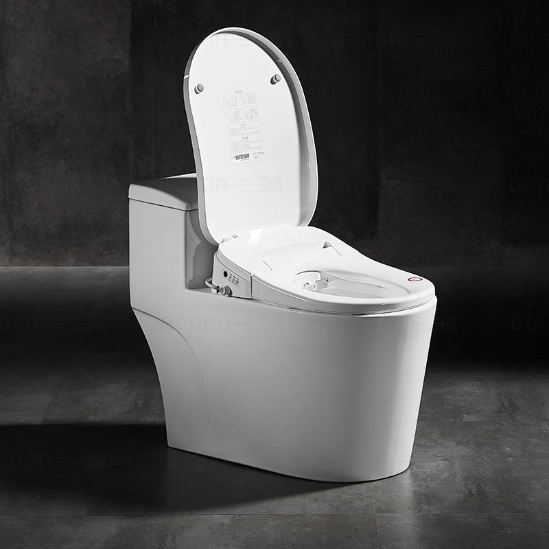 AK66 Smart Bidet Toilet Seat featuring a Whisper-Quiet Slow-Close Lid. The Anti-Slam Design Prevents Loud Noises and Protects the Bidet Components, Ensuring a Peaceful Nighttime Bathroom Experience and Enhanced Product Durability