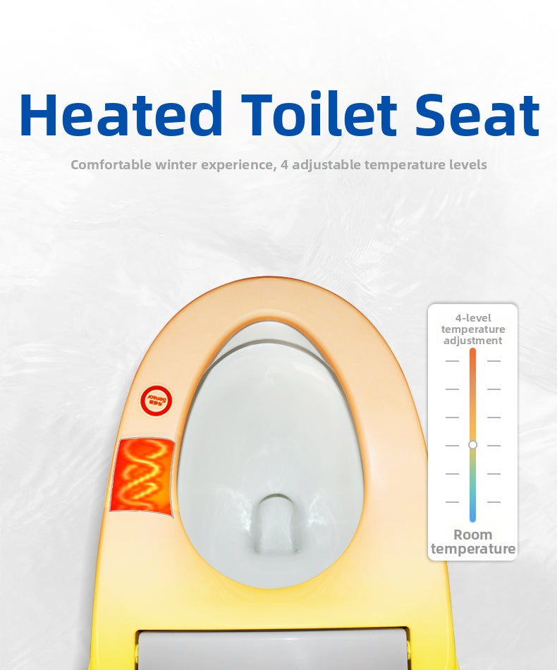 AK68 Square Smart Bidet Seat with 4-Level Adjustable Heated Seating. Designed for D-Shape Toilets, This Luxury Bidet Provides Instant, Customizable Warmth to Eliminate Cold Shocks, Ensuring Ultimate Comfort in Any Season