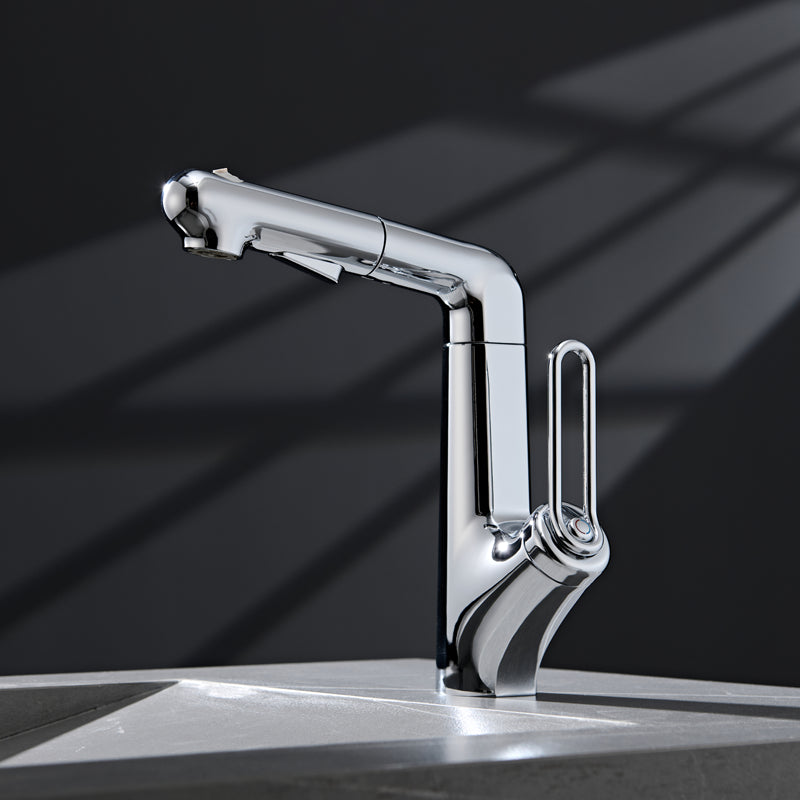 S1 多功能面盆龍頭：拉出式、可調高度及三種出水模式