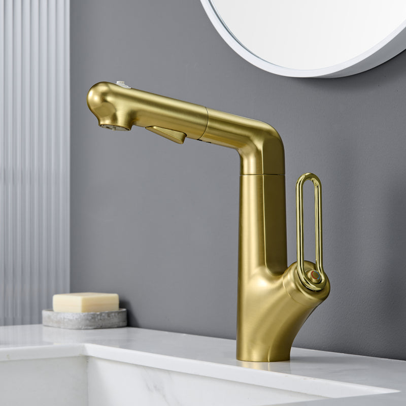 S1 多功能面盆龍頭：拉出式、可調高度及三種出水模式