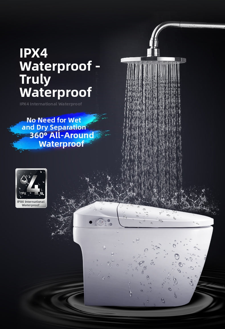 JA07 IPX4 Waterproof Smart Toilet: Engineered for ultimate safety with 360° splash resistance. Enjoy total peace of mind in damp bathrooms—designed to withstand humidity and direct splashes for long-lasting reliability.