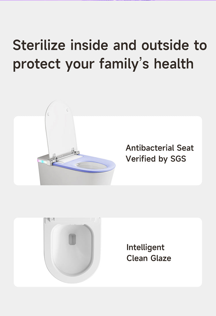 JA10 Smart Toilet with Antibacterial Seat and Self-cleaning Glaze for Family Health