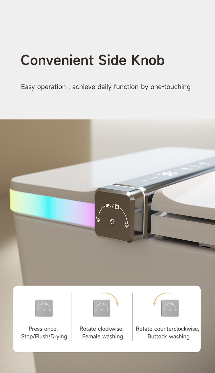 JA10 Smart Toilet Side Knob Control for Posterior Wash, Feminine Wash, and Flushing