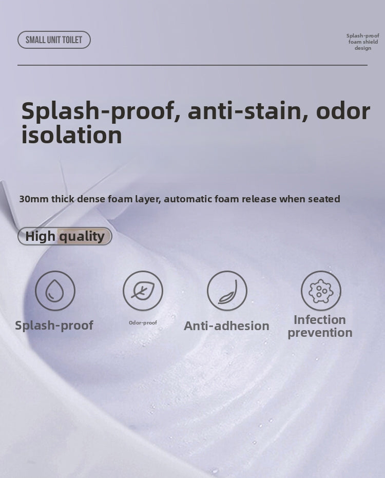 K50 Smart Bidet Toilet with 30mm Thick Foam Shield Technology. Auto-Activates upon Seating to Provide Anti-Splash Protection, Odor Sealing, and a Self-Cleaning Bowl for Maximum Bathroom Hygiene.