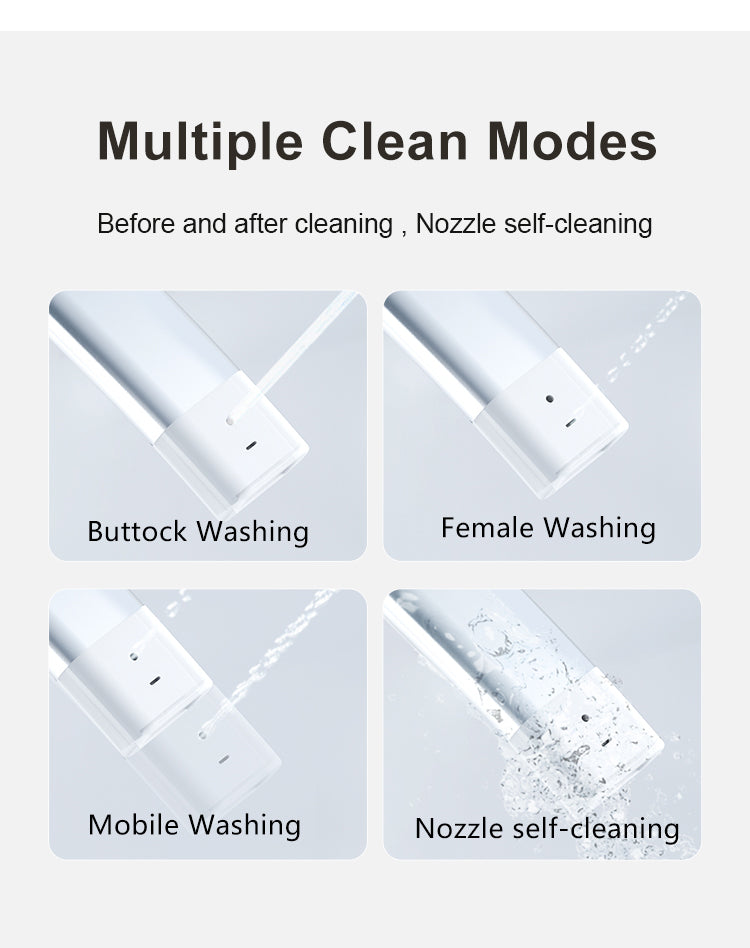 Wall-hung smart toilet offering three professional wash modes (Posterior, Feminine, and Oscillating) with an automatic self-cleaning nozzle for maximum hygiene.