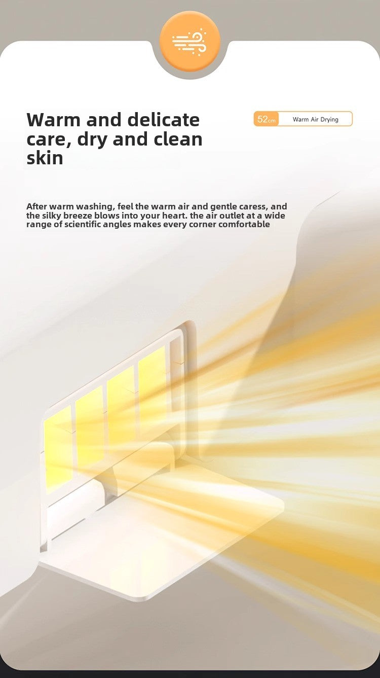 Powerful warm air dryer for a comfortable and hands-free drying experience