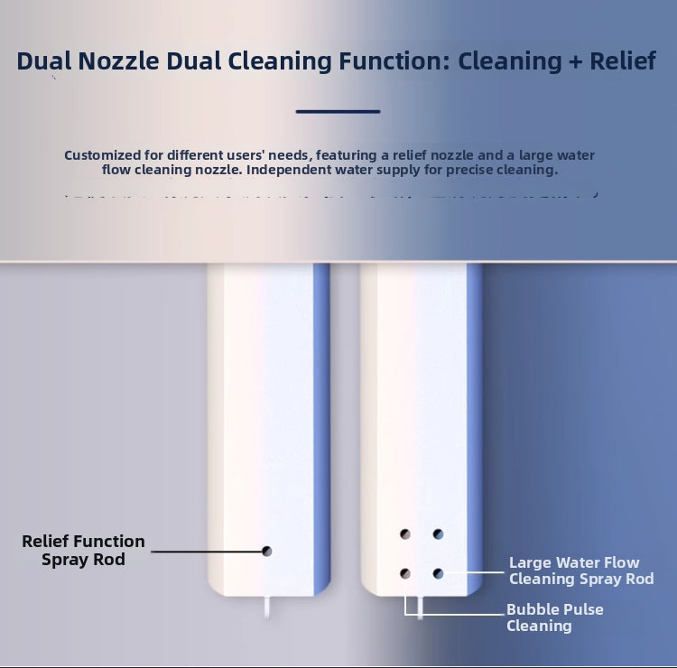 the hk75 enema bidet toilet features a professional dual-nozzle system, separating the specialized enema wash nozzle for constipation relief from the standard bidet nozzle for daily hygiene
