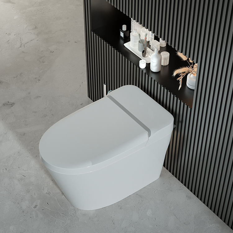 the t2 urine analysis smart bidet toilet features a modern aesthetic and sleek design that complements any contemporary bathroom decor